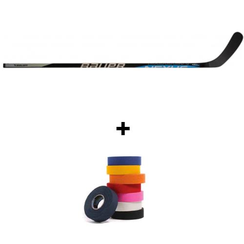 Crosse De Hockey Junior Bauer Nexus E3 50 FLEX + 2 rouleaux tape couleur 25m