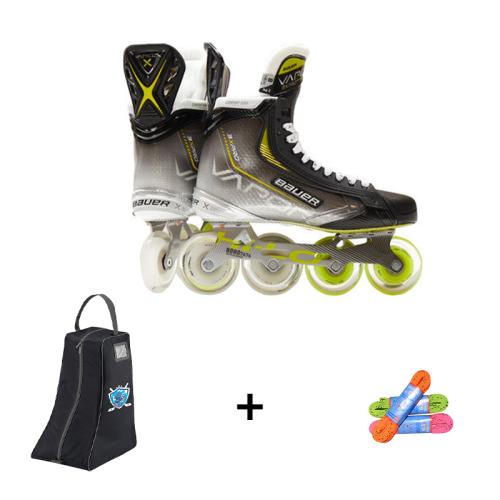Pack Rollers Hockey Bauer 3XPRO Intermédiaire + Lacets + Sac à patins
