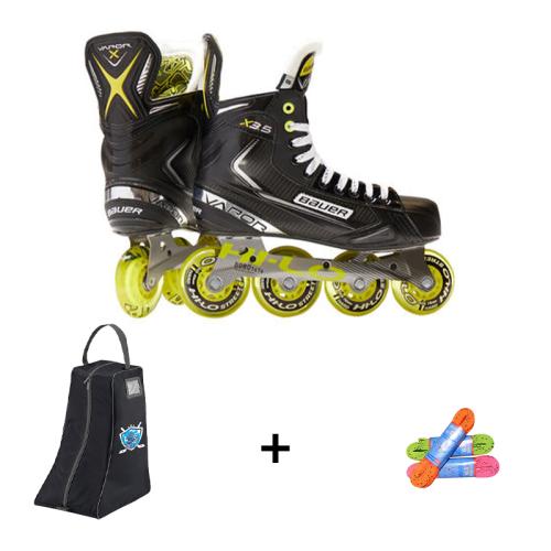 Pack Rollers Hockey Bauer Vapor X3.5 Adulte + Lacets + Sac à Patins